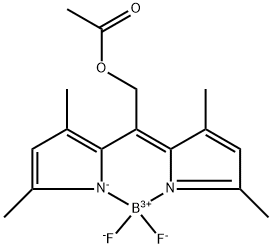 Boron, [2-(3,5-dimethyl-1H-pyrrol-2-yl-κN)-2-(3,5-dimethyl-2H-pyrrol-2-ylidene-κN)ethyl acetato]difluoro-, (T-4)-,1256494-50-4,结构式