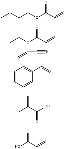 2-Propenoic acid, 2-methyl-, polymer with butyl 2-propenoate, ethenylbenzene, ethyl 2-propenoate, 2-propenenitrile and 2-propenoic acid|