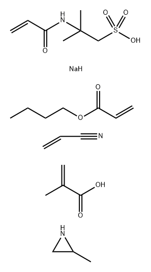 125826-35-9 2-Propenoic acid, 2-methyl-, polymer with butyl 2-propenoate, 2-methylaziridine, 2-methyl-2-[(1-oxo-2-propenyl) amino]-1-propanesulfonic acid monosodium salt and 2-propenenitrile