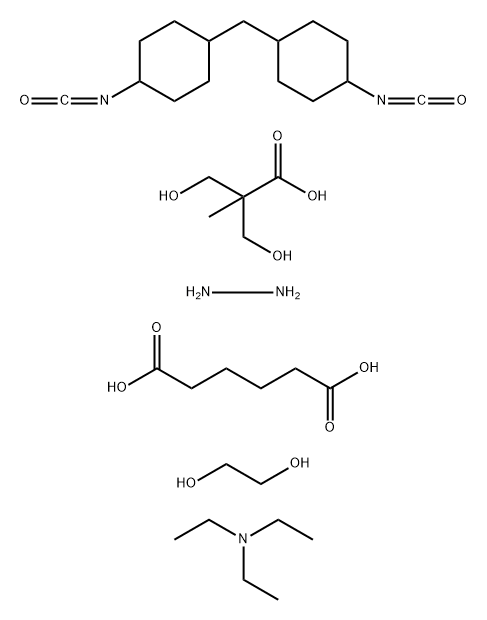 125826-42-8 Hexanedioic acid, polymer with 1,2-ethanediol, hydrazine, 3-hydroxy-2-(hydroxymethyl)-2-methylpropanoic acid and 1,1'-methylenebis[4-isocyanatocyclohexane], compd. with N,N-diethylethanamine