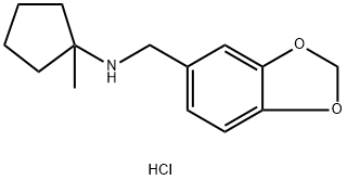 N-(2H-1,3-benzodioxol-5-ylmethyl)-1-methylcyclopentan-1-amine hydrochloride Structure