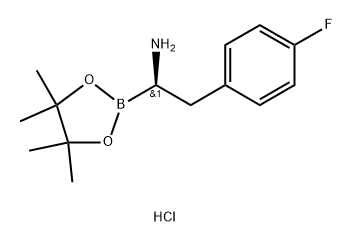 1,3,2-Dioxaborolane-2-methanamine, α-[(4-fluorophenyl)methyl]-4,4,5,5-tetramethyl-, hydrochloride (1:1), (αR)- Structure