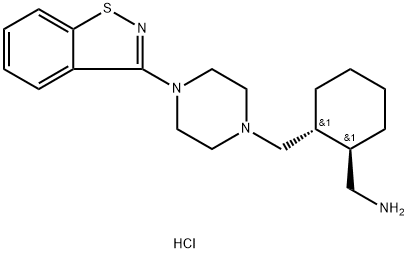 N-[1R,2R-(2-Methylamino)cyclohex-1-yl)methyl]-N’-(1,2-benzisothiazol-3-yl)piperazine Dihydrochloride Structure