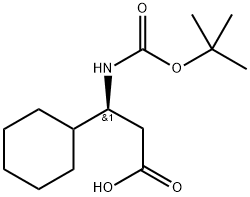 Cyclohexanepropanoic acid, β-[[(1,1-dimethylethoxy)carbonyl]amino]-, (βS)-,1260588-41-7,结构式