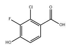 2-氯-3-氟-4-羟基苯甲酸 结构式