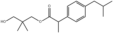 Benzeneacetic acid, α-methyl-4-(2-methylpropyl)-, 3-hydroxy-2,2-dimethylpropyl ester Structure