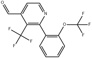 2-(2-(Trifluoromethoxy)phenyl)-3-(trifluoromethyl)isonicotinaldehyde Structure