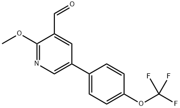 2-methoxy-5-(4-(trifluoromethoxy)phenyl)nicotinaldehyde Structure
