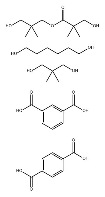 1,3-Benzenedicarboxylic acid, polymer with 1,4-benzenedicarboxylic acid, 2,2-dimethyl-1,3-propanediol, 1,6-hexanediol and 3-hydroxy-2,2-dimethylpropyl 3-hydroxy-2,2-dimethylpropanoate 化学構造式