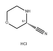 3-Morpholinecarbonitrile, hydrochloride (1:1), (3R)- 结构式