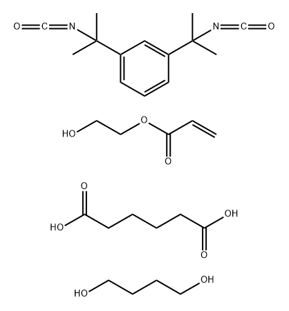 Hexanedioic acid, polymer with 1,3-bis(1-isocyanato-1-methylethyl)benzene and 1,4-butanediol, 2-hydroxyethyl acrylate-blocked Struktur