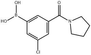 3-Chloro-5-(1-pyrrolidinylcarbonyl)phenylboronic acid,1264616-21-8,结构式