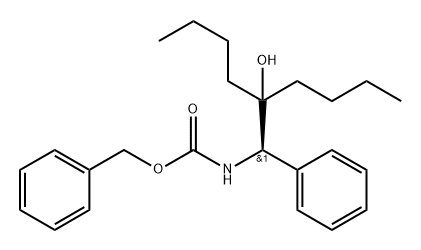 Carbamic acid, N-[(1R)-2-butyl-2-hydroxy-1-phenylhexyl]-, phenylmethyl ester Struktur