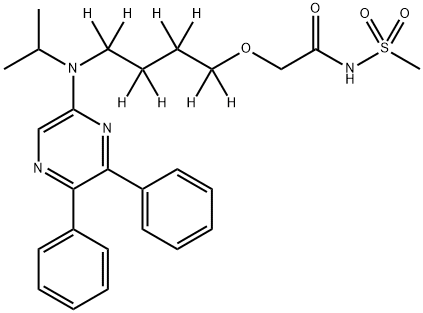 N-(methylsulfonyl)-2-(1,1,2,2,3,3,4,4-d8-4-((5,6-diphenylpyrazin-2-yl)(isopropyl)amino)butoxy)acetamide, 1265295-16-6, 结构式