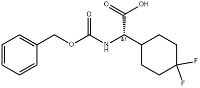 Cyclohexaneacetic acid, 4,4-difluoro-α-[[(phenylmethoxy)carbonyl]amino]-, (αS)- Struktur