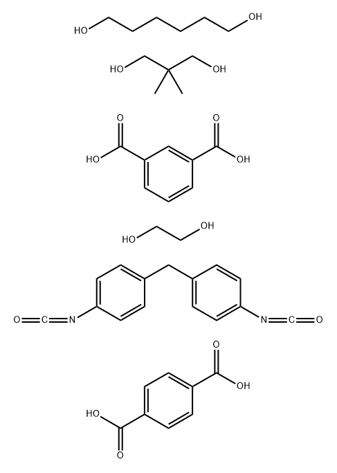1,3-Benzenedicarboxylic acid polymer with 1,4-benzenedicarboxylic acid, 2,2-dimethyl-1,3-propanediol, 1,2-ethanediol, 1,6-hexanediol and 1,1'-methylenebis[4-isocyanatobenzene],126683-18-9,结构式