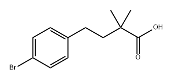 4-(4-溴苯基)-2,2-二甲基丁酸 结构式
