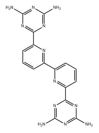 6,6'-(2,2'-bipyridine-6,6'-diyl)bis(1,3,5-triazine-2,4-diamine) 结构式