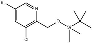 5-溴-2-(((叔丁基二甲基甲硅烷基)氧基)甲基)-3-氯吡啶 结构式