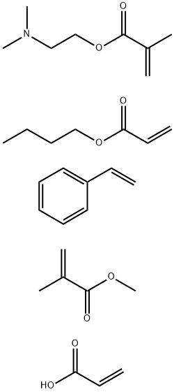 2-Propenoic acid, 2-methyl-, 2-(dimethylamino)ethyl ester, polymer with butyl 2-propenoate, ethenylbenzene, methyl 2-methyl-2-propenoate and 2-propenoic acid Structure