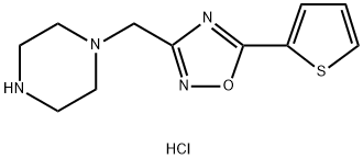1-{[5-(thiophen-2-yl)-1,2,4-oxadiazol-3-yl]methyl}piperazine dihydrochloride Struktur