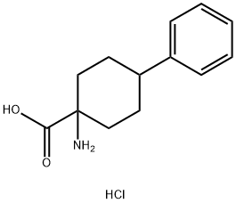 Cyclohexanecarboxylic acid, 1-amino-4-phenyl-, hydrochloride (1:1) 化学構造式