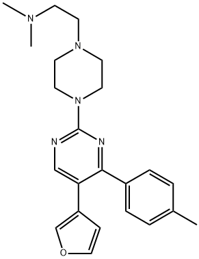 2-(4-(5-(FURAN-3-YL)-4-(P-TOLYL)PYRIMIDIN-2-YL)PIPERAZIN-1-YL)-N,N-DIMETHYLETHANAMINE, 1269199-96-3, 结构式