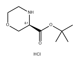 3-Morpholinecarboxylic acid, 1,1-dimethylethylester,hydrochloride,(3R)- 化学構造式