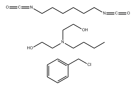 Ethanol, 2,2-(butylimino)bis-, polymer with 1,6-diisocyanatohexane, compd. with (chloromethyl)benzene 结构式