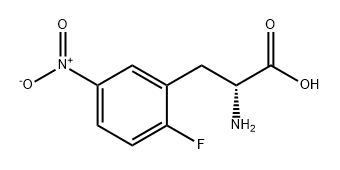 (R)-2-amino-3-(2-fluoro-5-nitrophenyl)propanoic acid 化学構造式