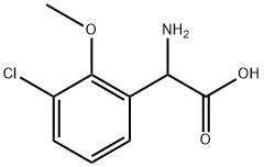 2-amino-2-(3-chloro-2-methoxyphenyl)acetic acid 化学構造式