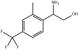 2-amino-2-[2-methyl-4-(trifluoromethyl)phenyl]ethan-1-ol 化学構造式