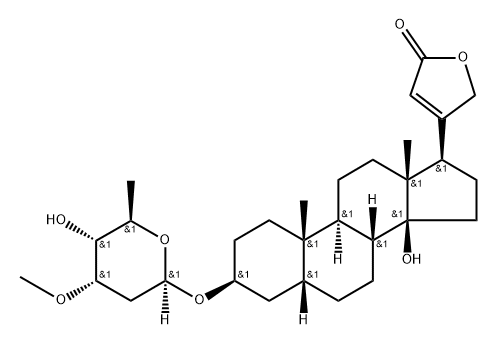 3β,14-Dihydroxy-5β-card-20(22)-enolide mono(2,6-dideoxy-3-O-methyl-D-ribo-hexosyl) ether Struktur