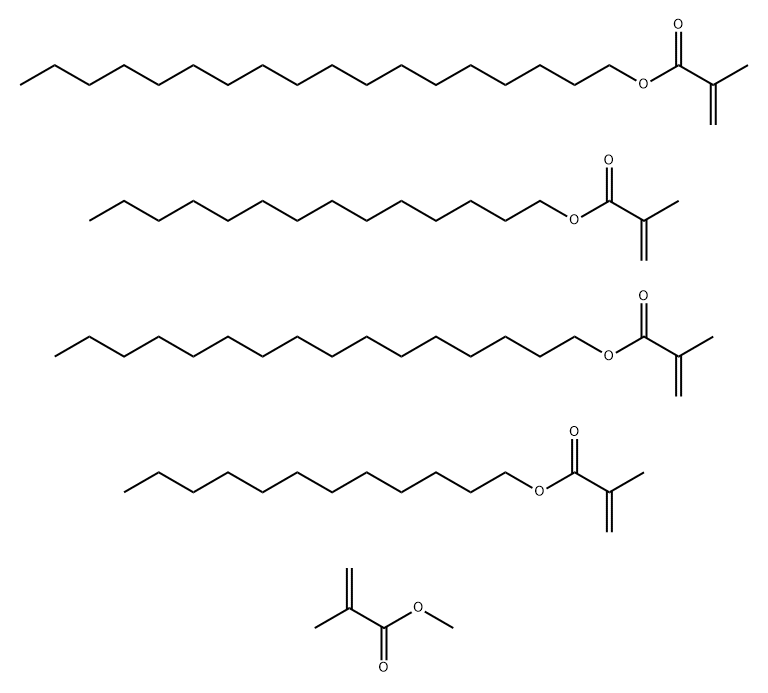 2-Propenoic acid, 2-methyl-, dodecyl ester, polymer with hexadecyl 2-methyl-2-propenoate, methyl 2-methyl-2-propenoate, octadecyl 2-methyl-2-propenoate and tetradecyl 2-methyl-2-propenoate Structure