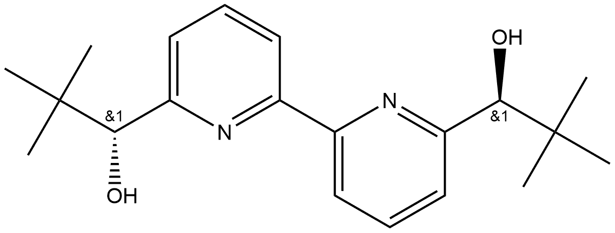 [2,2'-Bipyridine]-6,6'-dimethanol, α6,α6'-bis(1,1-dimethylethyl)-, (α6R,α6'S)-rel-,127127-29-1,结构式