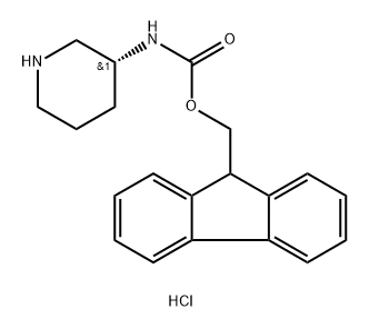 Carbamic acid, N-(3R)-3-piperidinyl-, 9H-fluoren-9-ylmethyl ester, hydrochloride (1:1) 结构式