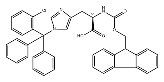 D-Histidine, 1-[(2-chlorophenyl)diphenylmethyl]-N-[(9H-fluoren-9-ylmethoxy)carbonyl]- Structure