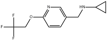 N-Cyclopropyl-6-(2,2,2-trifluoroethoxy)-3-pyridinemethanamine 化学構造式