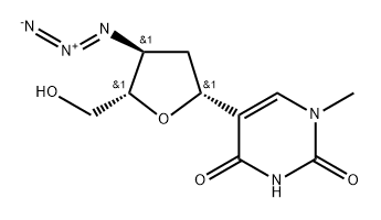 1-methyl-5-(3-azido-2,3-dideoxy-beta-pentofuranosyl)uracil 结构式