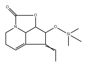 1H-2-Oxa-7a-azacyclopent[cd]inden-1-one,  4-ethylidene-2a,3,4,6,7,7b-hexahydro-3-[(trimethylsilyl)oxy]-,  [2aS-(2a-alpha-,3-alpha-,4Z,7b-alpha-)]-,127599-68-2,结构式