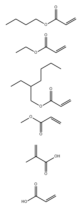 2-Propenoic acid, 2-methyl-, polymer with butyl 2-propenoate, 2-ethylhexyl 2-propenoate, ethyl 2-propenoate, methyl 2-propenoate and 2-propenoic acid Struktur
