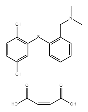 but-2-enedioic acid, 2-[2-(dimethylaminomethyl)phenyl]sulfanylbenzene- 1,4-diol Structure