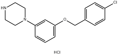 1-{3-[(4-chlorophenyl)methoxy]phenyl}piperazine hydrochloride 化学構造式