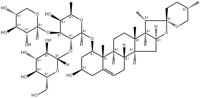 b-D-Galactopyranoside, (1b,3b,25S)-3-hydroxyspirost-5-en-1-yl O-b-D-glucopyranosyl-(1(R)2)-O-[b-D-xylopyranosyl-(1(R)3)]-6-deoxy- Struktur