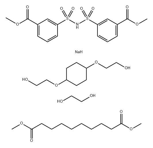 Decanedioic acid, dimethyl ester, polymer with 2,2'-[1,4-cyclohexanediylbis(oxy)]bis[ethanol], dimethyl 3,3'-[iminobis(sulfonyl)]bis[benzoate] sodium salt and 1,2-ethanediol,128439-93-0,结构式