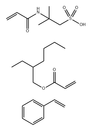 2-Propenoic acid 2-ethylhexyl ester polymer with ethenylbenzene and 2-methyl-2-[(1- oxo-2-propenylamino]-1-propane sulfonic acid 化学構造式