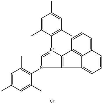 7H-Acenaphth[1,2-d]imidazolium, 7,9-bis(2,4,6-trimethylphenyl)-, chloride (1:1) 化学構造式