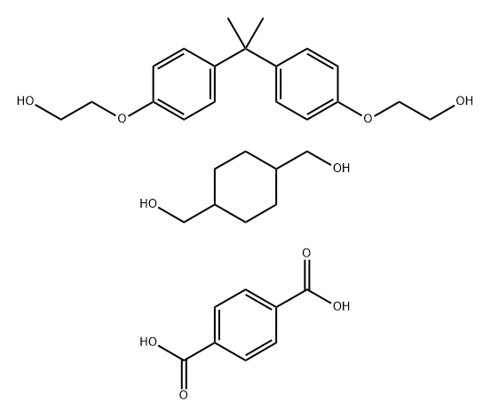 1,4-Benzenedicarboxylic acid polymer with 1,4-cyclohexanedimethanol and 2,2′-[(1- methylethylidene)bis(4,1-phenyleneoxy)] bis[ethanol] Struktur