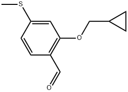 2-(Cyclopropylmethoxy)-4-(methylthio)benzaldehyde 结构式