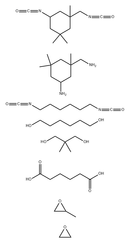 Hexanedioic acid, polymer with 5-amino-1,3,3-trimethylcyclohexanemethanamine, 1,6-diisocyanatohexane, 2,2-dimethyl-1,3-propanediol, 1,6-hexanediol, 5-isocyanato-1-(isocyanatomethyl) -1,3,3-trimethylcyclohexane, methyloxirane and oxirane, block Structure